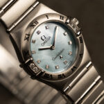 Omega Constellation | błekitna tarcza MOP z diamentami | Baby Blue