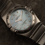 Omega Constellation | błekitna tarcza MOP z diamentami | Baby Blue
