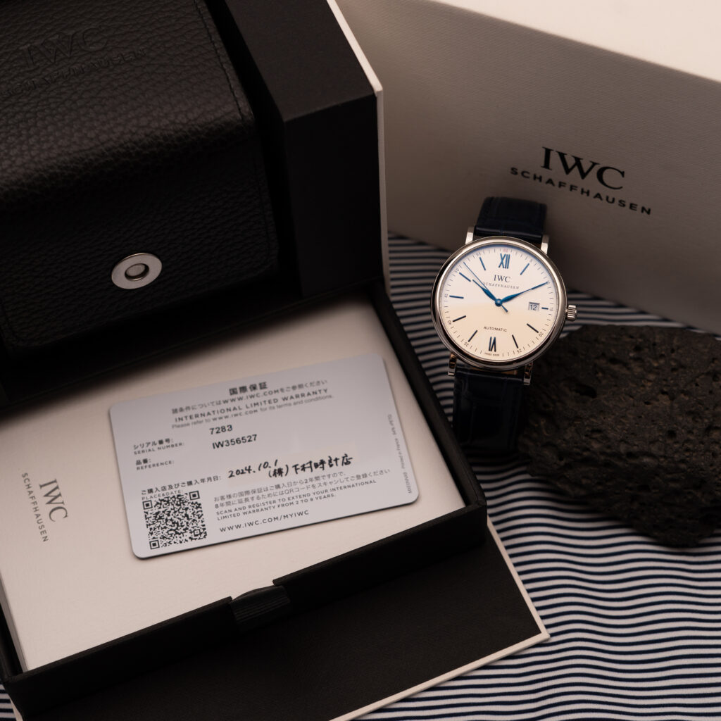 IWC Portofino Automatic | Biała tarcza | Niebieskie wskazówki | Full Set | 2024